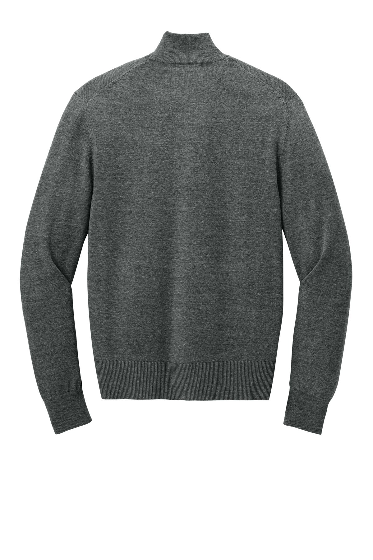 Rear View of CharcoalHt Port Authority Easy Care Full-Zip Sweater SW2901