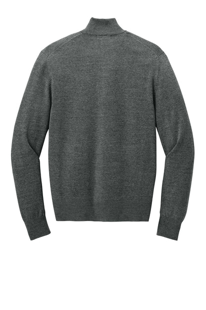 Rear View of CharcoalHt Port Authority Easy Care Full-Zip Sweater SW2901
