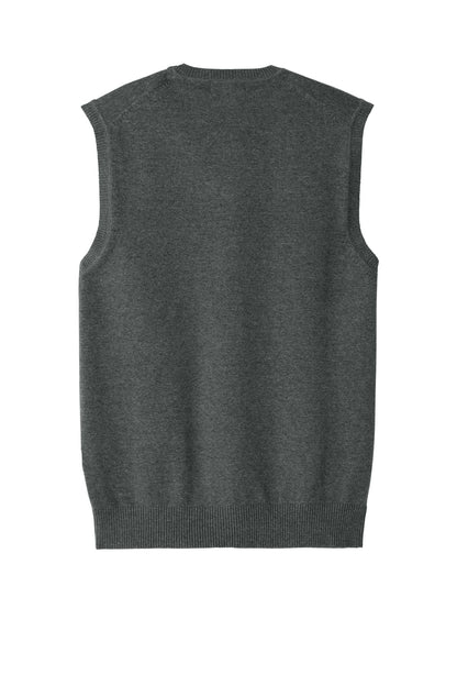 Rear View of CharcoalHt Port Authority Easy Care Sweater Vest SW2860