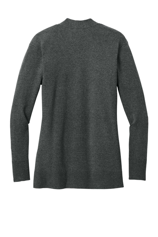 Rear View of CharcoalHt Port Authority Women's Easy Care Open-Front Cardigan Sweater LSW2890