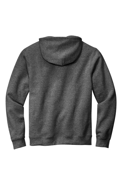 Rear View of CharcoalHt Volunteer Knitwear Chore Fleece Pullover Hoodie VL130H
