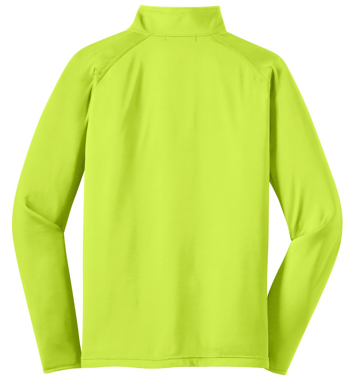 Rear View of Charge Green Sport-Tek Sport-Wick Stretch 1/4-Zip Pullover. ST850