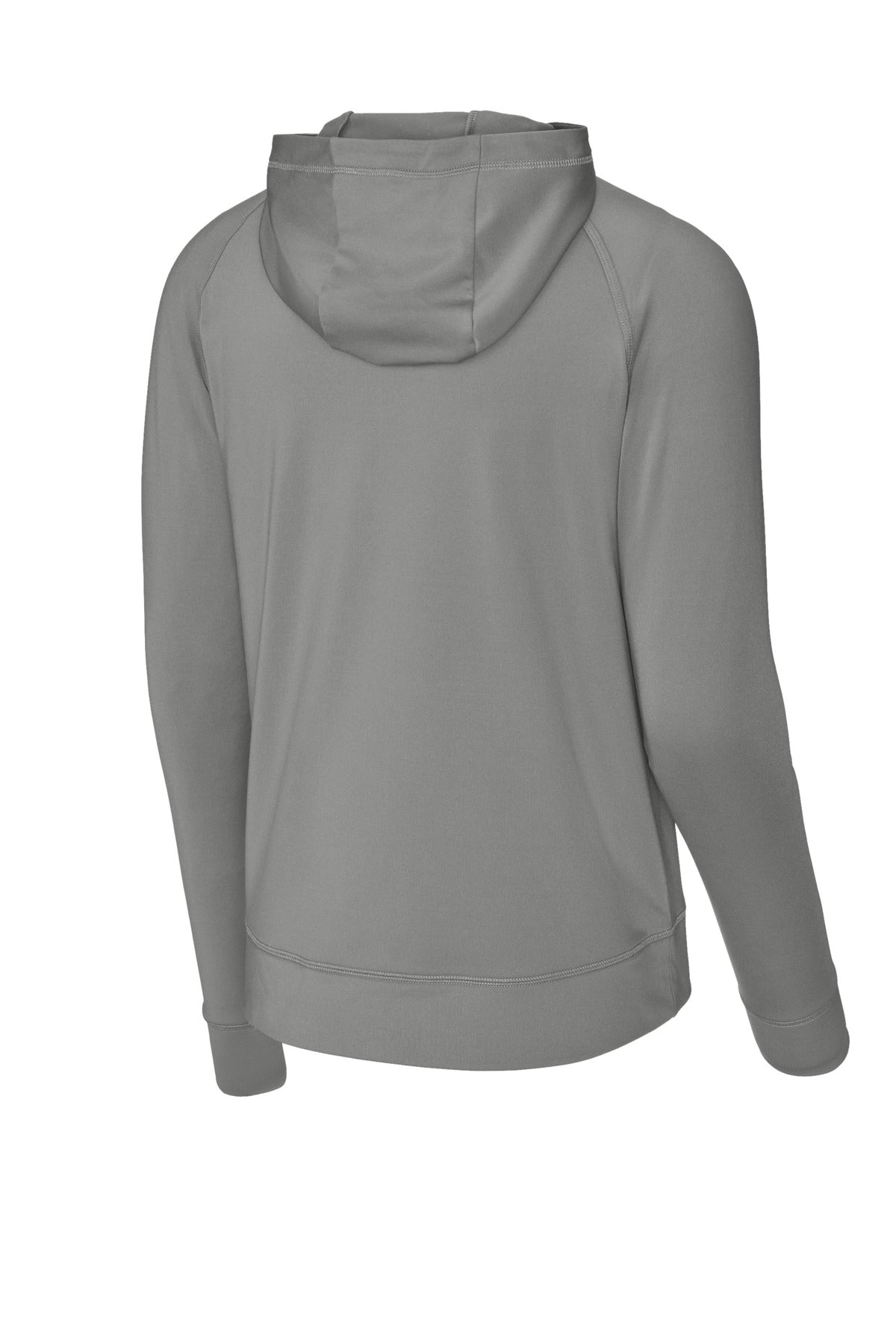 Rear View of CharGrey Sport-Tek Sport-Wick Stretch 1/2-Zip Hoodie ST856