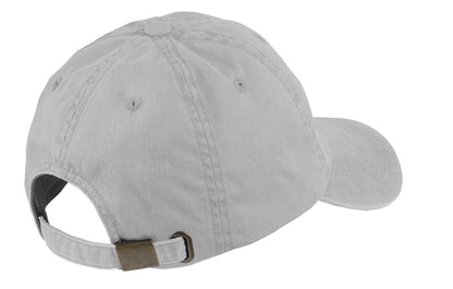 Rear View of Chrome Port Authority Garment-Washed Cap. PWU