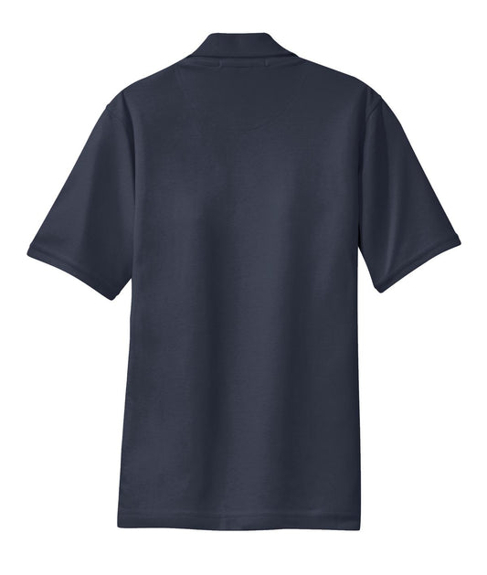Rear View of Classic Navy Port Authority Women's Rapid Dry Polo. L455