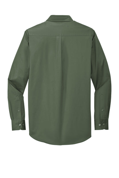 Rear View of Clover Green Port Authority Extended Size Long Sleeve Easy Care Shirt S608ES