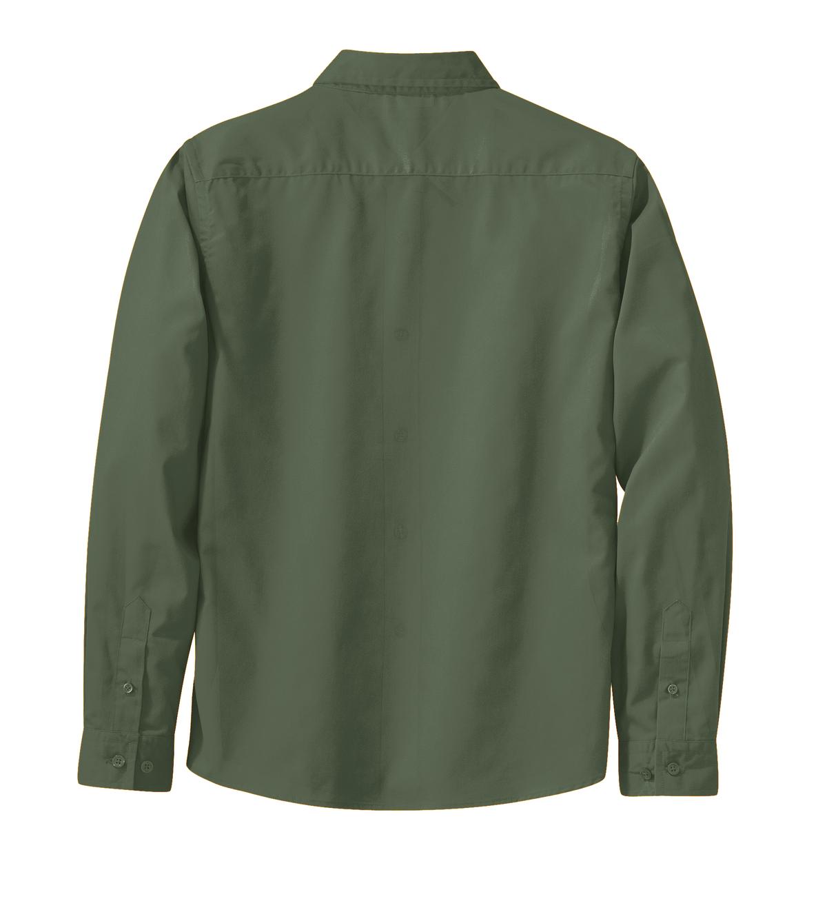 Rear View of Clover Green Port Authority Women's Long Sleeve Easy Care Shirt. L608
