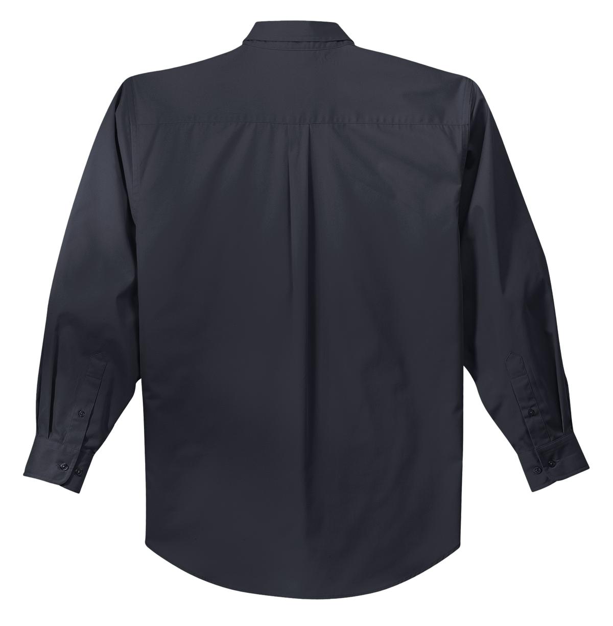 Rear View of Clsc Nvy/LtStn Port Authority Extended Size Long Sleeve Easy Care Shirt S608ES