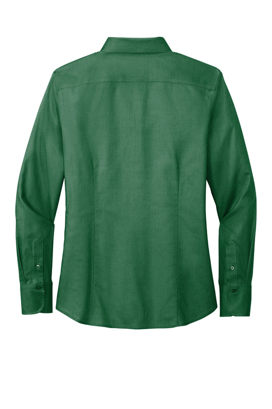 Rear View of ClubGreen Brooks Brothers Women's Wrinkle-Free Stretch Nailhead Shirt BB18003