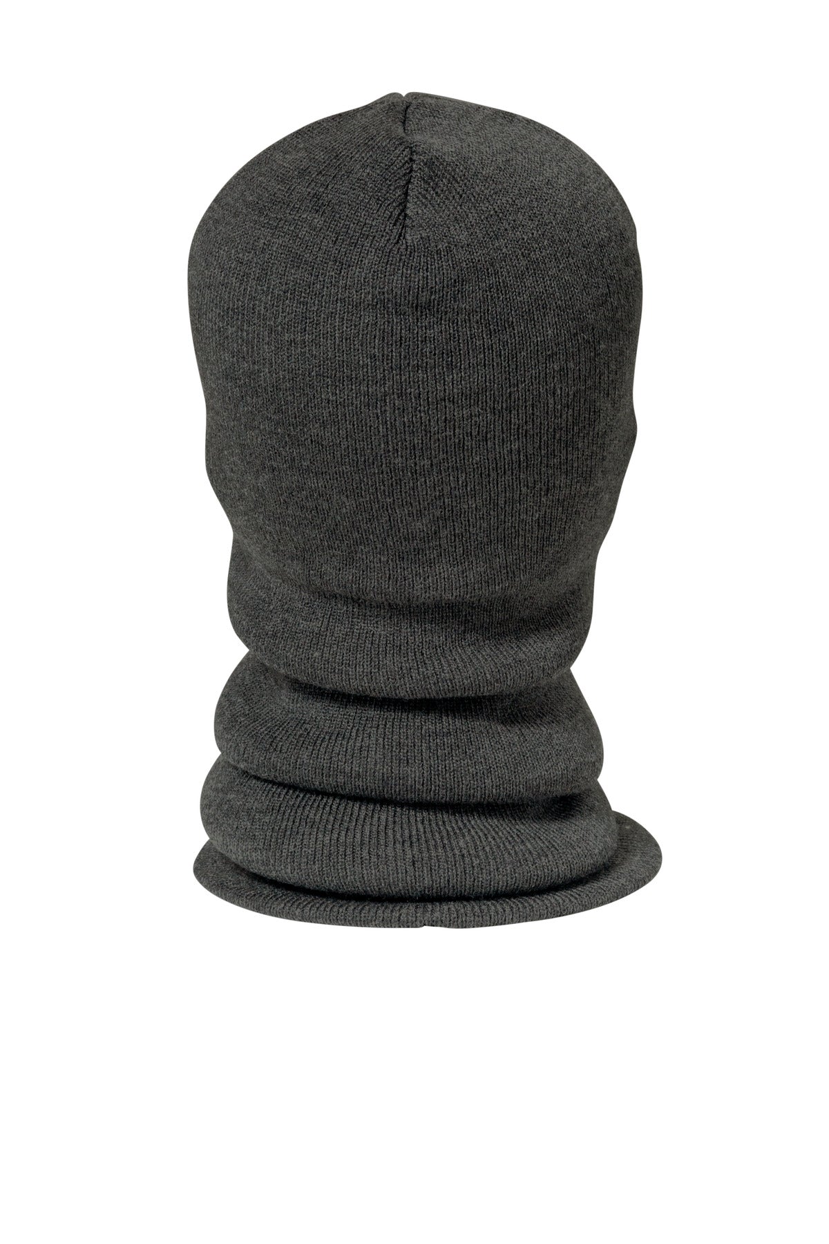 Rear View of CoalHthr Carhartt Knit Insulated Face Mask CT104485