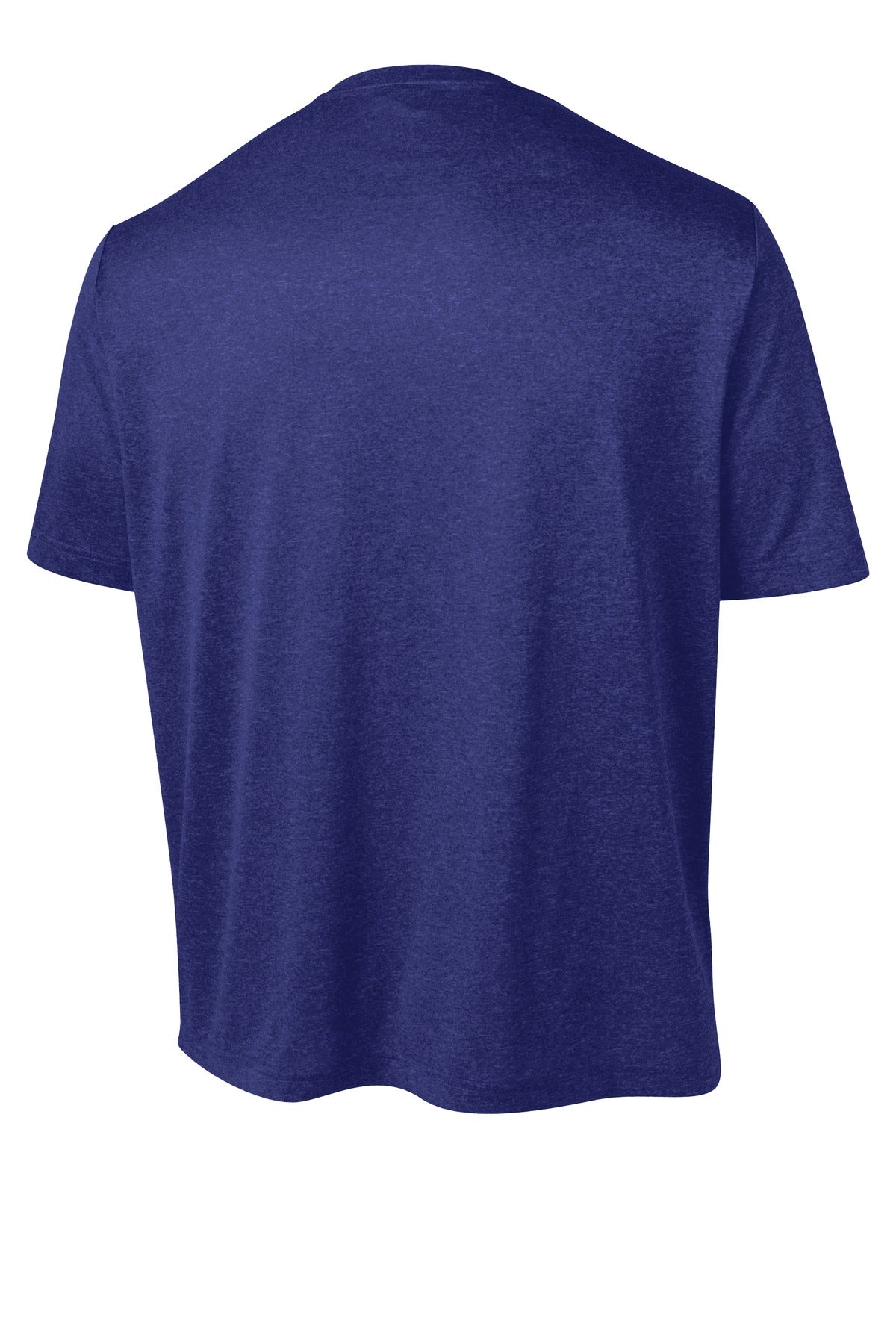 Rear View of Cobalt Hthr Sport-Tek Tall Heather Contender Tee. TST360