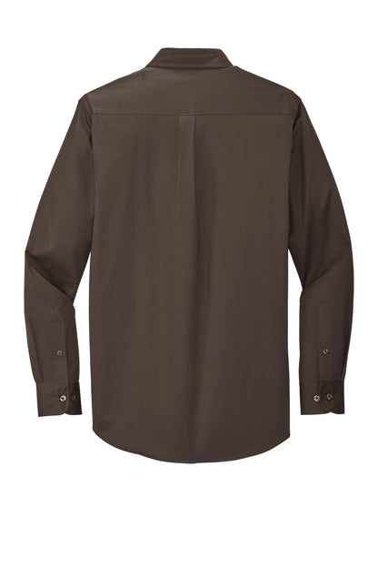 Rear View of Coffee Bean/St Port Authority Extended Size Long Sleeve Easy Care Shirt S608ES