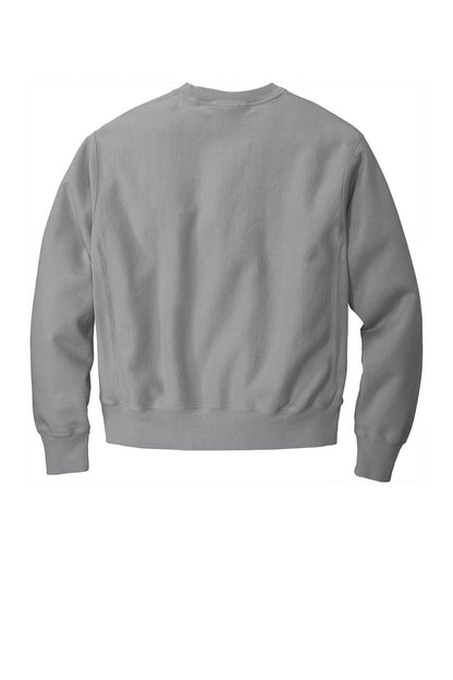 Rear View of Concrete Champion Reverse Weave Garment-Dyed Crewneck Sweatshirt. GDS149