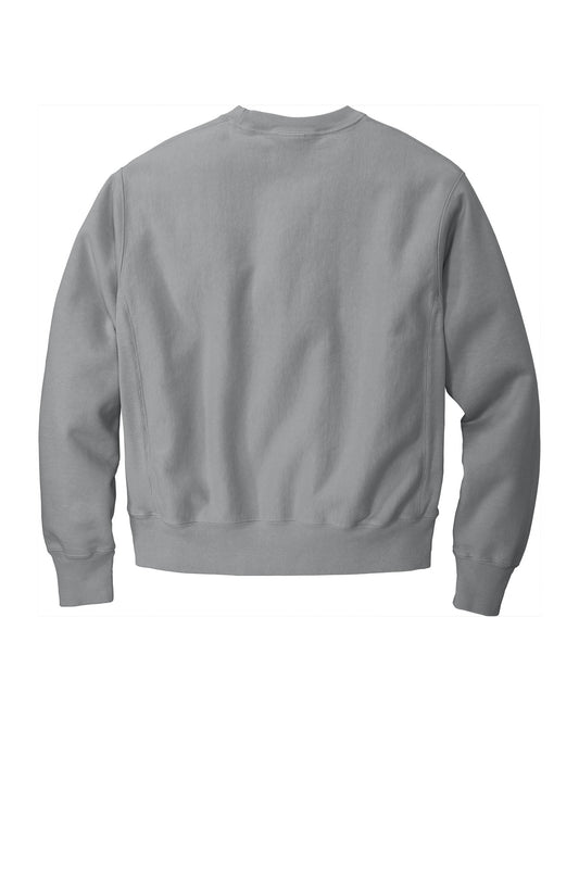 Rear View of Concrete Champion Reverse Weave Garment-Dyed Crewneck Sweatshirt. GDS149