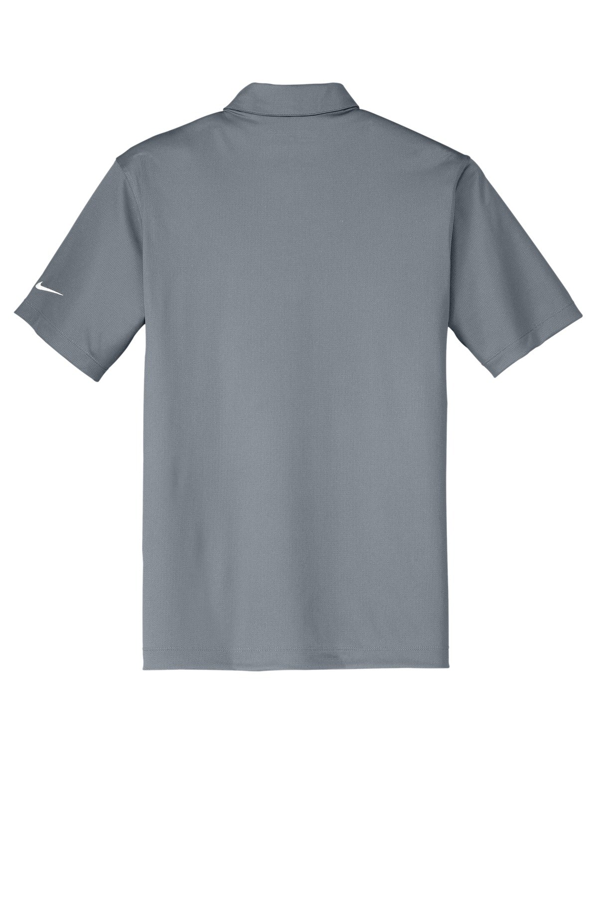 Rear View of Cool Grey Nike Dri-FIT Vertical Mesh Polo. 637167