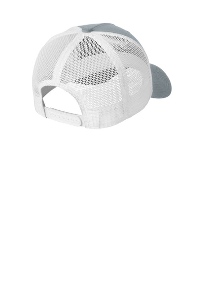 Rear View of CoolG/Wht Nike Snapback Mesh Trucker Cap NKFN9893