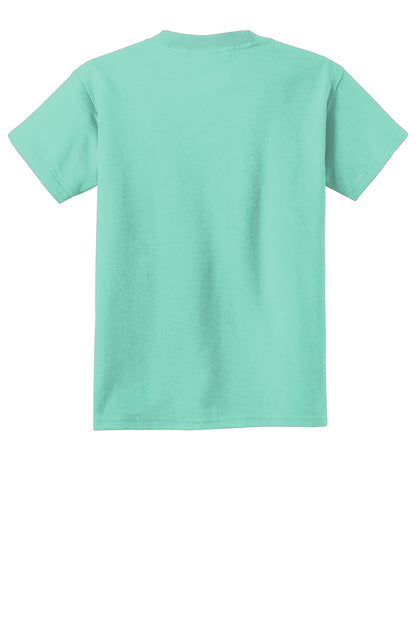 Rear View of CoolMint Port & Company Youth Beach Wash Garment-Dyed Tee. PC099Y
