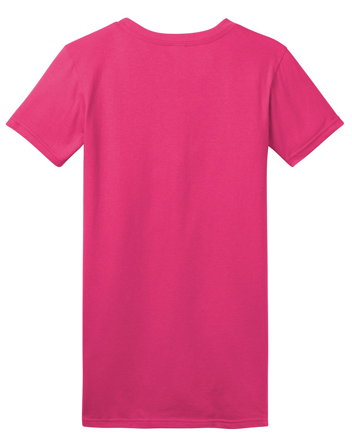 Rear View of Dark Fuchsia District Women's Fitted The Concert Tee DT5001