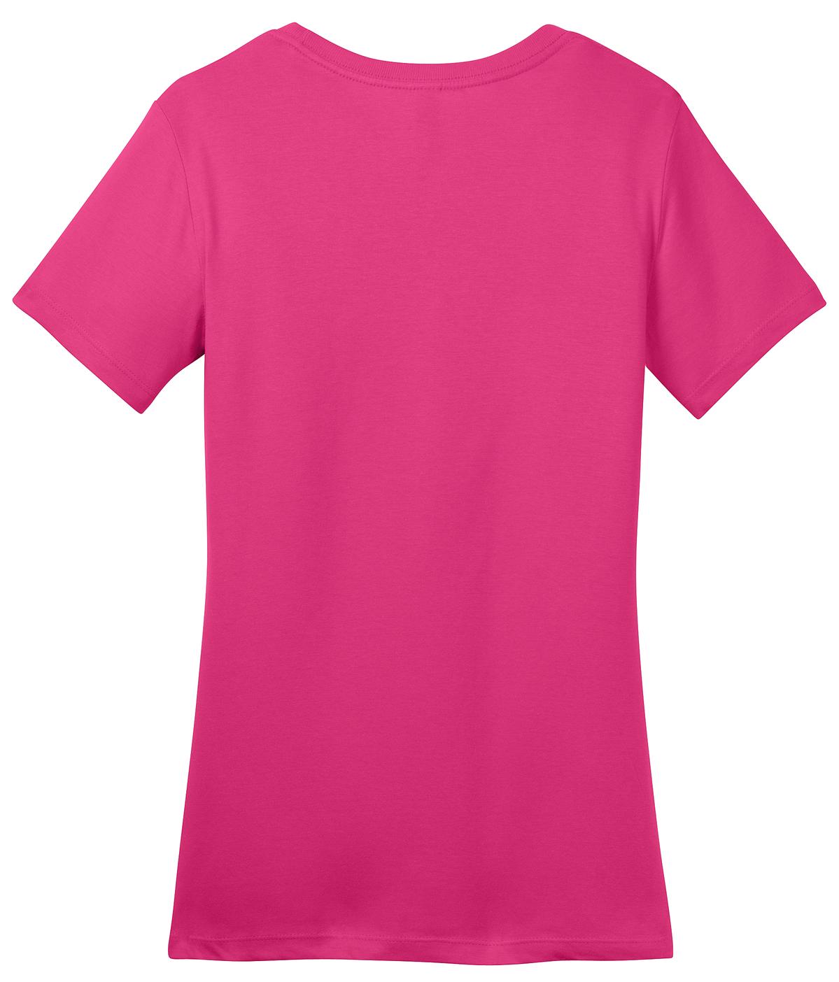 Rear View of Dark Fuchsia District Women's Perfect Weight Tee. DM104L