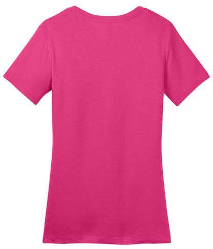 Rear View of Dark Fuchsia District Women's Perfect Weight Tee. DM104L