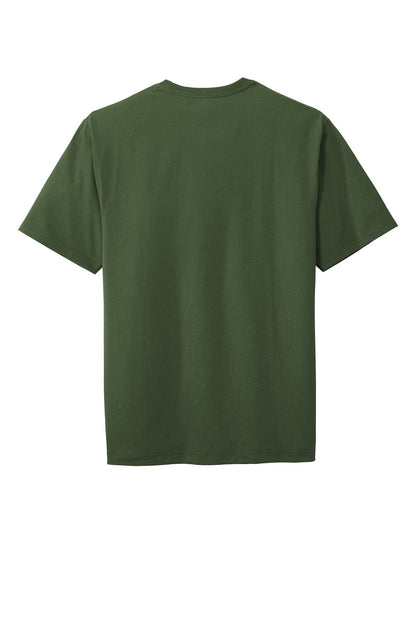Rear View of Dark Green CornerStone Workwear Pocket Tee CS430