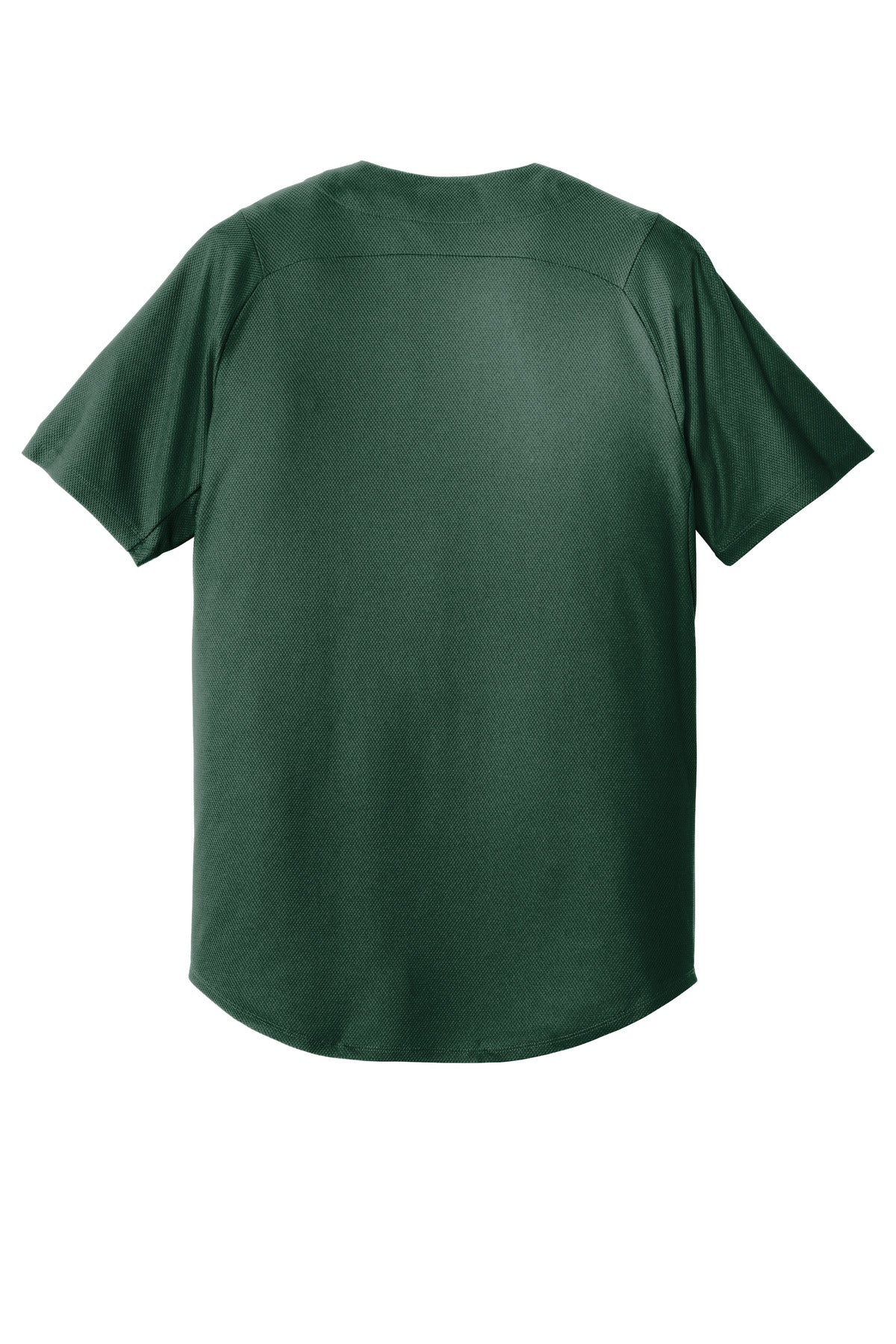 Rear View of Dark Green New Era Diamond Era Full-Button Jersey. NEA220