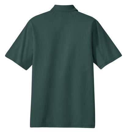 Rear View of Dark Green Port Authority Rapid Dry Polo. K455