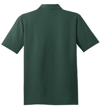 Rear View of Dark Green Port Authority Stain-Release Polo. K510