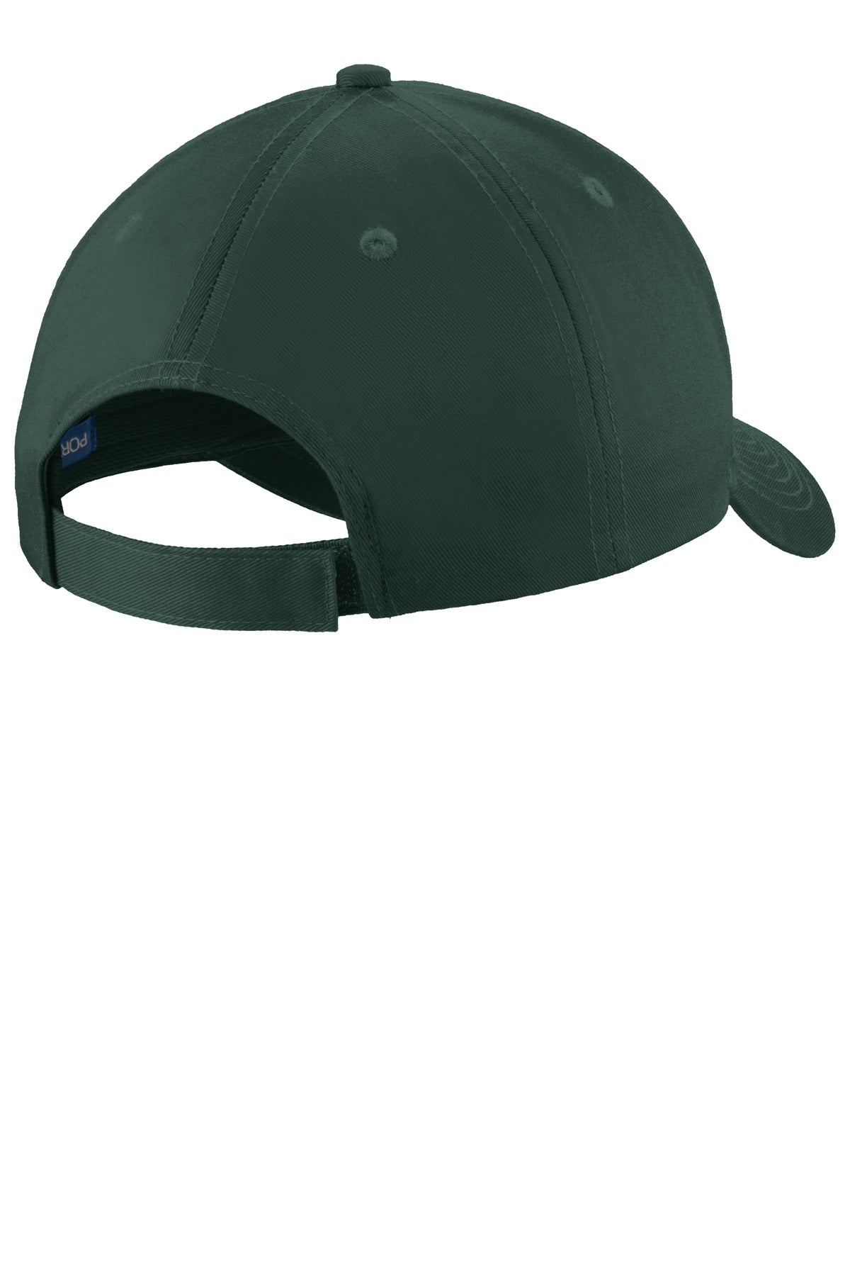 Rear View of Dark Green Port Authority Uniforming Twill Cap. C913