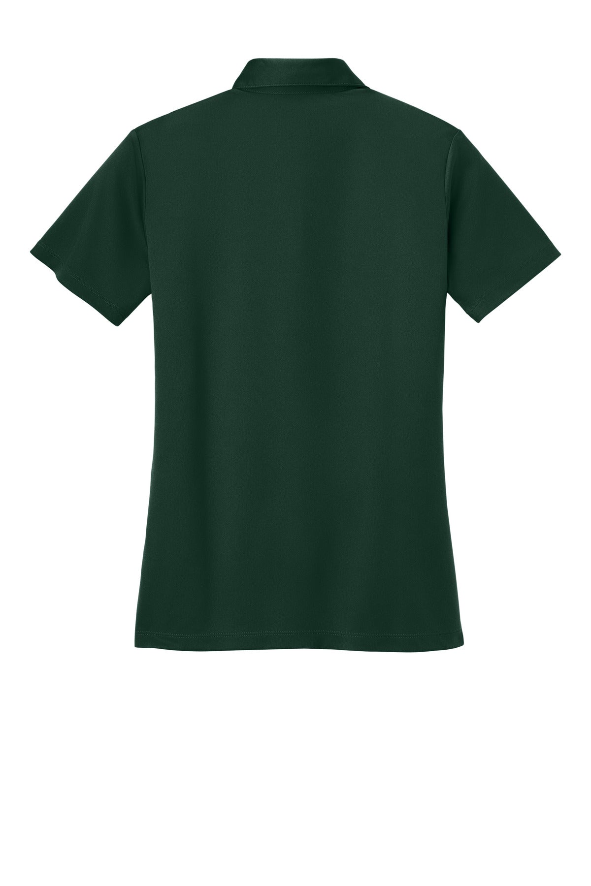 Rear View of Dark Green Port Authority Women's Silk Touch Performance Polo. L540