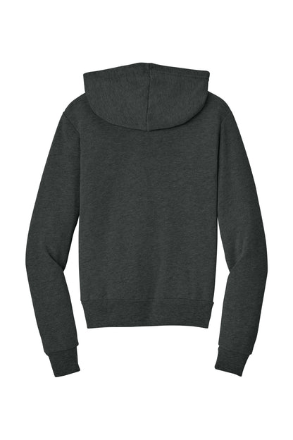 Rear View of Dark Grey Ht BELLA+CANVAS Youth Sponge Fleece Pullover Hoodie BC3719Y