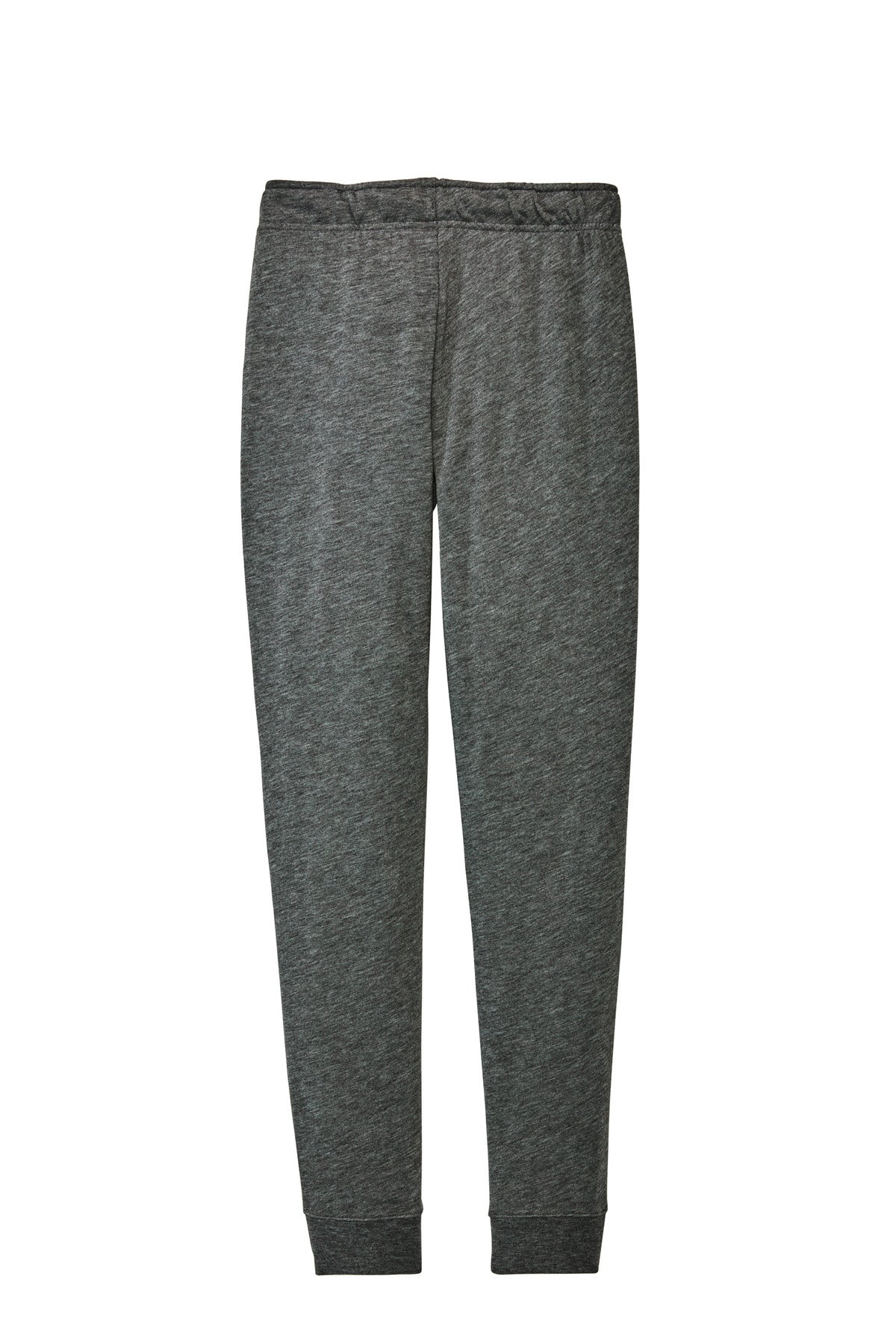Rear View of Dark Grey Hthr Sport-Tek Women's PosiCharge Tri-Blend Wicking Fleece Jogger LST299