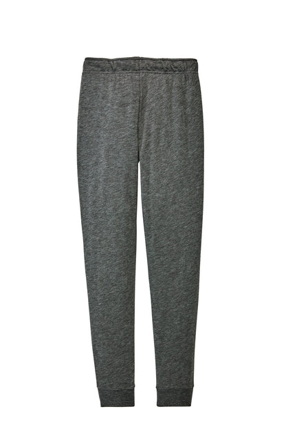Rear View of Dark Grey Hthr Sport-Tek Women's PosiCharge Tri-Blend Wicking Fleece Jogger LST299