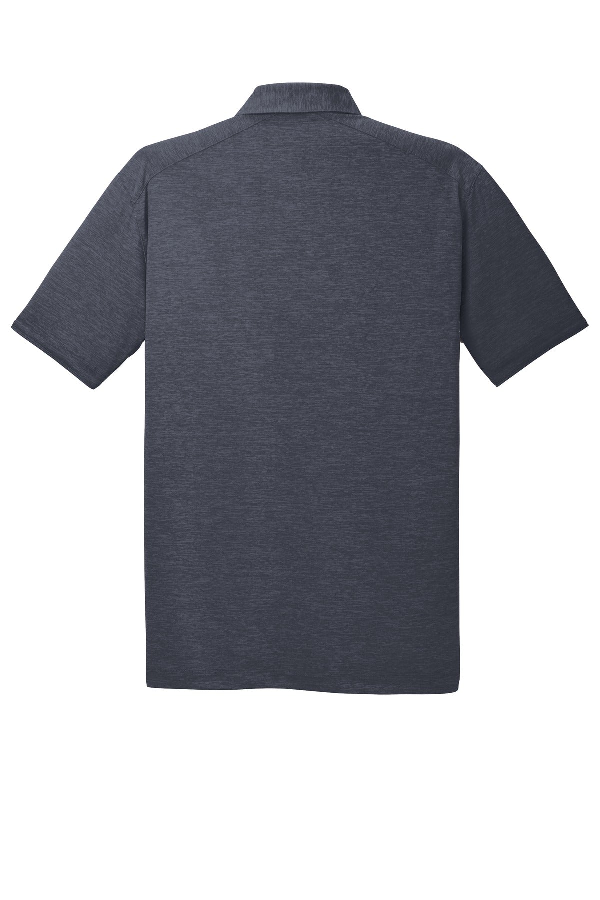 Rear View of Dark Grey Port Authority Digi Heather Performance Polo. K574