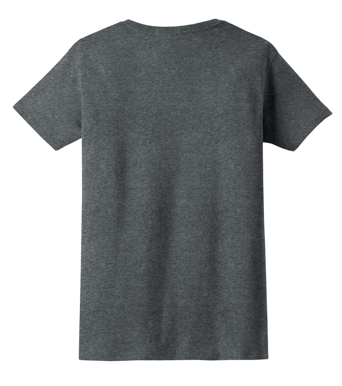 Rear View of Dark Heather Gildan Women's Ultra Cotton 100% US Cotton T-Shirt. 2000L