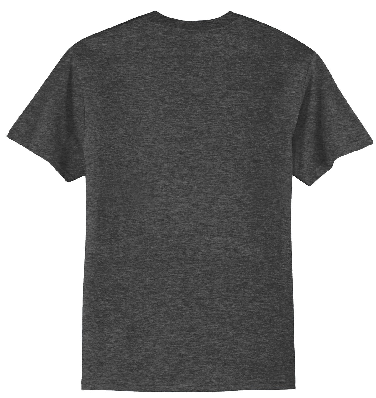 Rear View of Dark Hthr Grey Port & Company Tall Core Blend Tee. PC55T