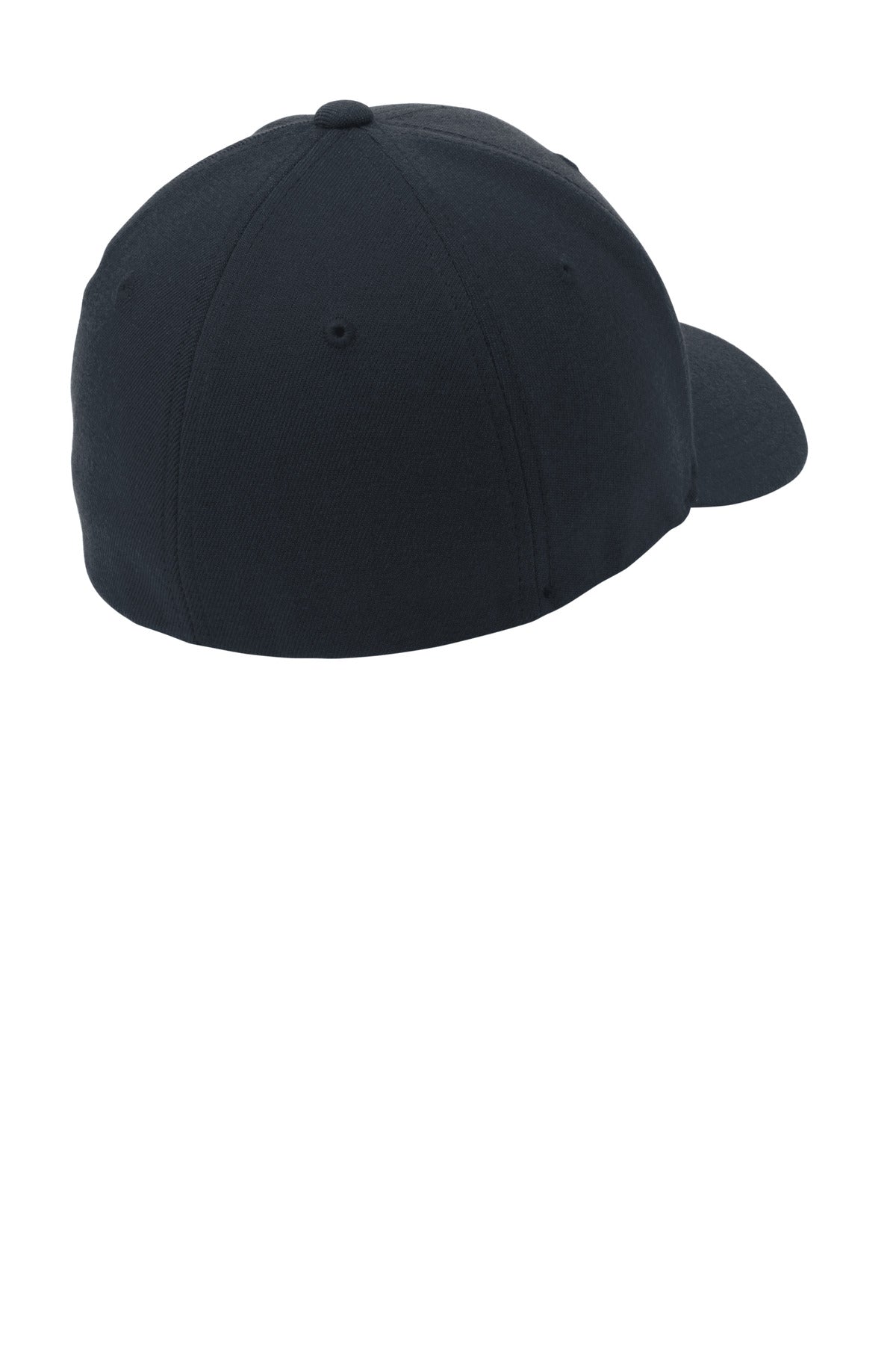 Rear View of Dark Navy Port Authority Flexfit Wool Blend Cap. C928