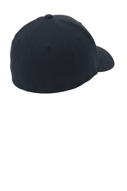 Rear View of Dark Navy Port Authority Flexfit Wool Blend Cap. C928