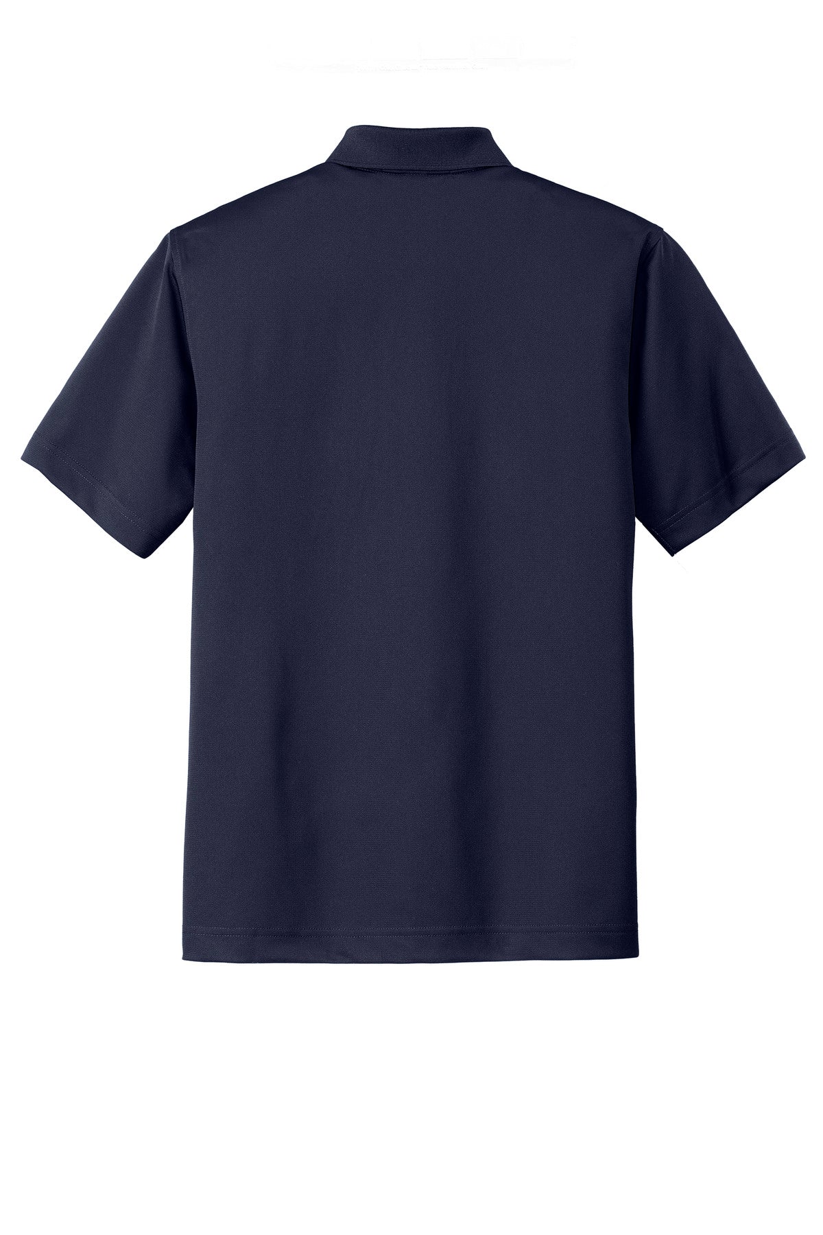 Rear View of Dark Navy Port Authority Tall Tech Pique Polo. TLK527