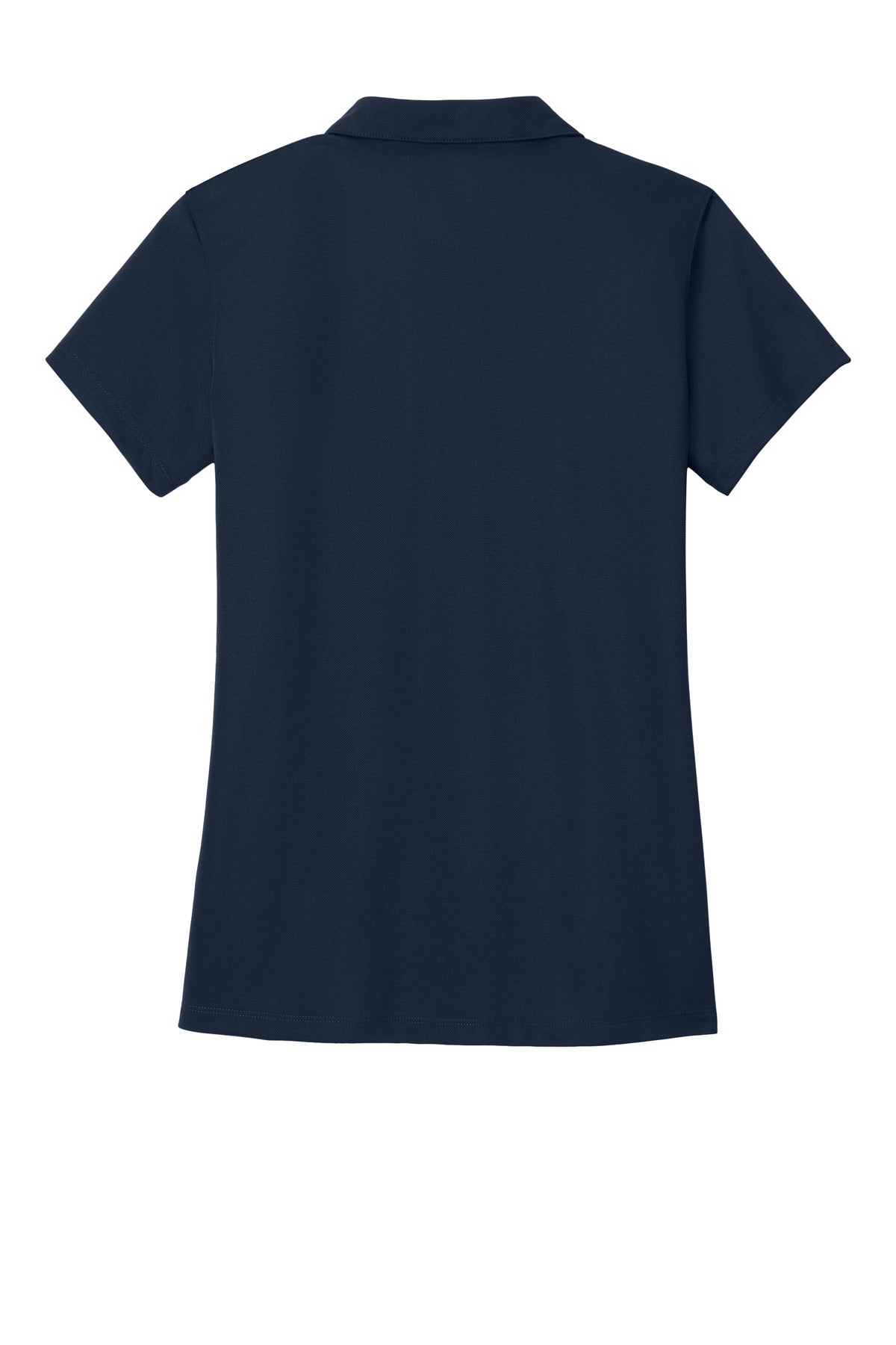 Rear View of Dark Navy Port Authority Women's Tech Pique Polo. L527