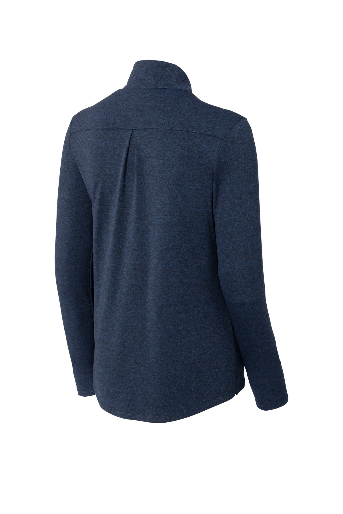 Rear View of Dark Royal Hth Sport-Tek Women's Endeavor 1/2-Zip Pullover. LST469