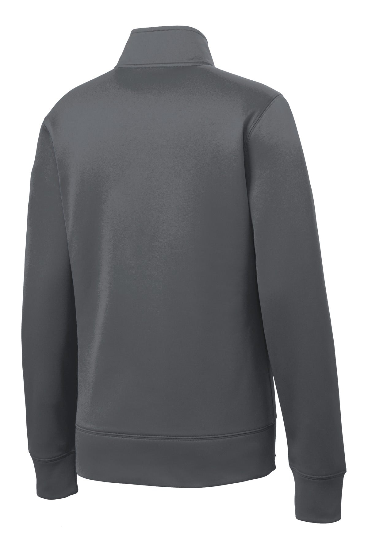 Rear View of Dark Smk Grey Sport-Tek Women's Sport-Wick Fleece Full-Zip Jacket. LST241