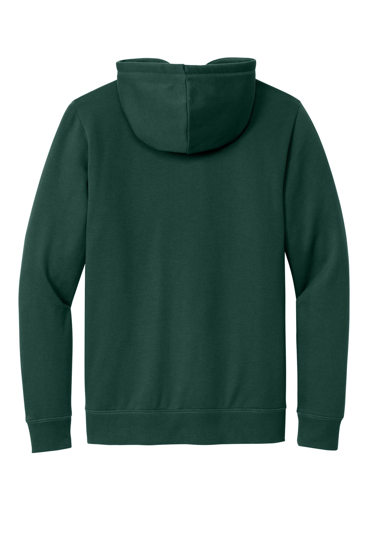 Rear View of DarkGreen New Era Comeback Fleece Pullover Hoodie NEA550