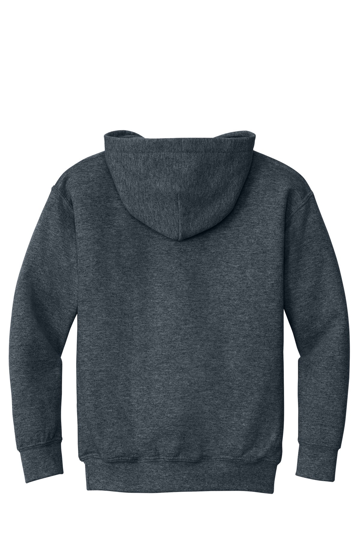 Rear View of DarkHthr Gildan - Youth Heavy Blend Hooded Sweatshirt. 18500B