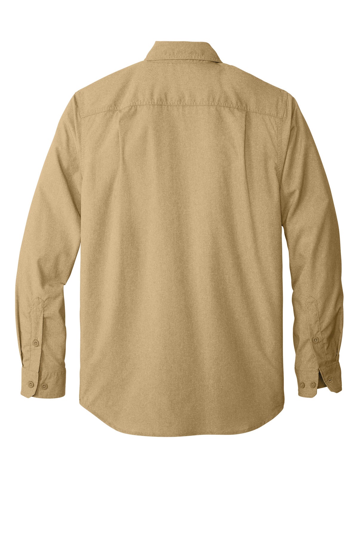 Rear View of DarkKhaki Carhartt Force Solid Long Sleeve Shirt CT105291