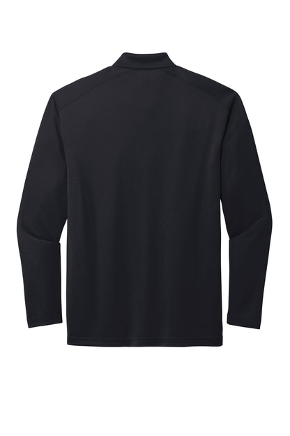 Rear View of DarkNavy CornerStone Select Lightweight Snag-Proof Long Sleeve Polo CS418LS