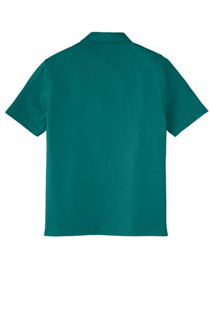 Rear View of DarkTeal Port Authority City Stretch PoloK682