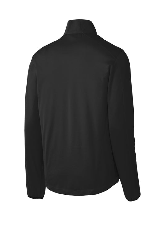 Rear View of Deep Black Port Authority Active Soft Shell Jacket. J717