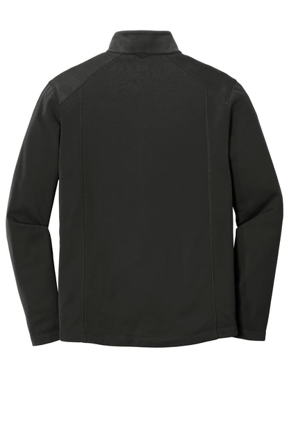 Rear View of Deep Black Port Authority Collective Smooth Fleece Jacket. F904