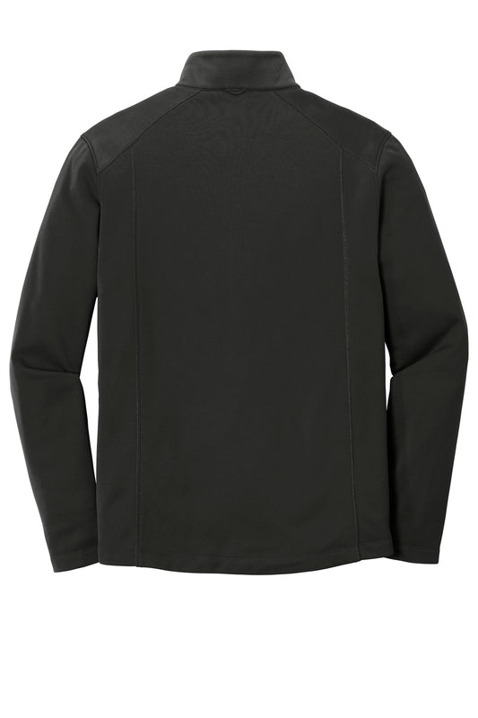 Rear View of Deep Black Port Authority Collective Smooth Fleece Jacket. F904